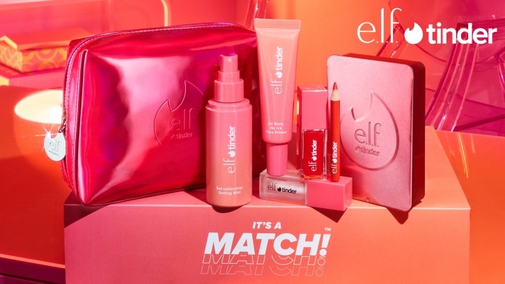 "The e.l.f. x Tinder collab is a swipe-right moment for both brands," according to Laurie Lam, Chief Brand Officer at e.l.f. Beauty. © e.l.f. Cosmetics